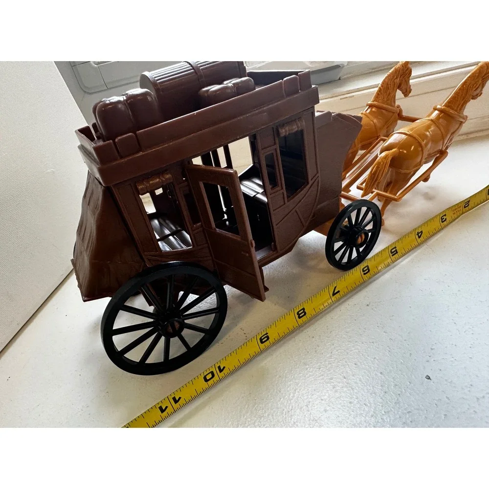 Vintage Processed Plastic Co Stagecoach Toy 7665 Western Horse Carriage USA Made